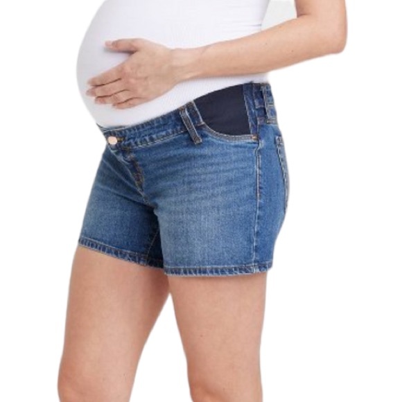 ISABEL MATERNITY: By Ingrid & Isabel Midi Short Jean Shorts  - Size 14 - Picture 3 of 14